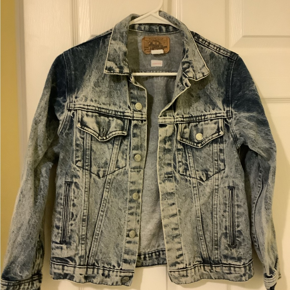 Denim Jacket with Faded Design 90s